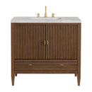 James Martin Myrrin 36" Single Bathroom Vanity, Mid-Century Walnut
