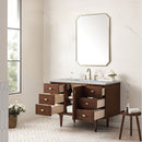 James Martin Amberly 48" Dual Mount Single Bathroom Vanity, Mid-Century Walnut