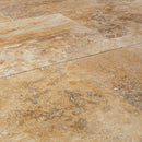 Oasis Gold travertine tile 18x18 10074413 Honed Filled angle closeup