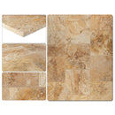 Oasis Gold travertine tile 18x18 10074413 Honed Filled multiple images together