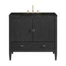 James Martin Myrrin 36" Single Bathroom Vanity, Carbon Oak