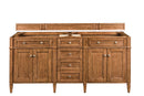 James Martin Brittany 72" Double Bathroom Vanity, Saddle Brown