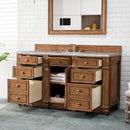 James Martin Bristol 60" Single Bathroom Vanity, Saddle Brown