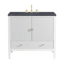 James Martin Myrrin 36" Single Bathroom Vanity, Bright White