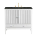 James Martin Myrrin 36" Single Bathroom Vanity, Bright White