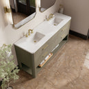 James Martin Lucian 72" Double Bathroom Vanity, Pebble Oak