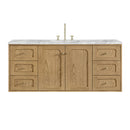 James Martin Laurent 60" Dual Mount Single Bathroom Vanity, Light Natural Oak