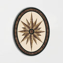 Oval Aluminum Backed Multi Finish North Star Marble Medallions 3x4