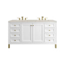 James Martin Chicago 60" Double Bathroom Vanity, Glossy White