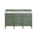 James Martin Brittany 60" Double Bathroom Vanity, Smokey Celadon