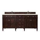 James Martin Brittany 72" Double Bathroom Vanity, Burnished Mahogany