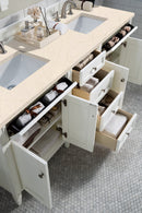 James Martin Brittany 72" Double Bathroom Vanity, Bright White