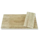 patara beige vein-cut travertine coping 12x24 tumbled angle wide view
