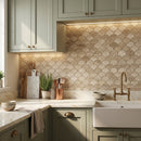 Patara Laguna Pattern 12" x 12" Honed Travertine Mesh-Mounted Mosaic Tile