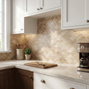 Patara Laguna Pattern 12" x 12" Honed Travertine Mesh-Mounted Mosaic Tile
