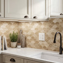 Patara Laguna Pattern 12" x 12" Honed Travertine Mesh-Mounted Mosaic Tile