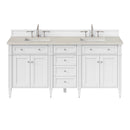 James Martin Brittany 72" Double Bathroom Vanity, Bright White