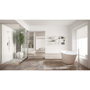 pewter travertine tile 12x12 honed filled PWT12x12HF installed on bathroom floor white grouted