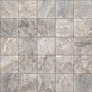 pewter travertine tile 12x12 honed filled PWT12x12HF  product shot 25 tiles top view black grouted