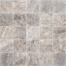 pewter travertine tile 12x12 honed filled PWT12x12HF  product shot 25 tiles top view white grouted