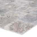 pewter travertine tile 12x12 honed filled PWT12x12HF product shot profile view