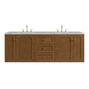 James Martin Laurent 72" Dual Mount Double Bathroom Vanity, Honey Oak