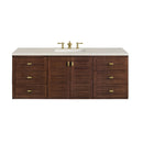James Martin Amberly 60" Dual Mount Single Bathroom Vanity, Mid-Century Walnut