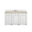 James Martin Bristol 60" Single Bathroom Vanity, Bright White