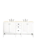 James Martin Addison 72" Double Bathroom Vanity, Glossy White