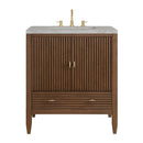 James Martin Myrrin 30" Single Bathroom Vanity, Mid-Century Walnut