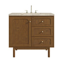 James Martin Laurent 36" Dual Mount Single Bathroom Vanity, Honey Oak