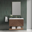James Martin Marcello 36" Floating Single Bathroom Vanity, Chestnut