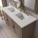 James Martin Portland 60" Double Bathroom Vanity, Whitewashed Walnut