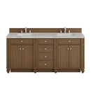 James Martin Bristol 72" Double Bathroom Vanity, Saddle Brown