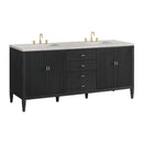 James Martin Myrrin 72" Double Bathroom Vanity, Carbon Oak
