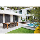 praia carrara porcelain pavers 24x24in matte floor tile LPAVNPRACAR2424 installed on patio next to a pool