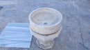 Natural Stone White Limestone Vessel Sink Polished (D)16" (H)6"