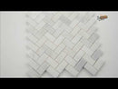 Greecian White Herringbone 11.63" x 11.63" Polished Marble Mesh-Mounted Mosaic Tile Pattern-MSI Collection