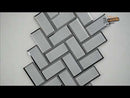 Ice Bevel Herringbone 11.08" x 13.86" Glass Mesh-Mounted Mosaic Tile 2" x 4"-MSI Collection