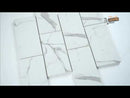 Statuario Celano 11.6"x11.61" Glass Mesh-Mounted Mosaic Tile 3"x6" - MSI Collection
