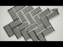 Champagne Bevel Herringbone 11.08" x 13.86" Glass Mesh-Mounted Mosaic Tile 2" x 4"-MSI Collection