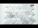 Calacatta Blanco 11.62" x 13.38" Polished Marble Mesh-Mounted Mosaic Tile Pattern-MSI Collection