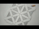 Bianco Dolomite Geometrica 12" x 12" Polished Marble Mesh-Mounted Mosaic Tile Pattern-MSI Collection