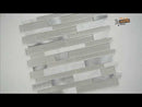 White Wave Interlocking 12"x12" Glass-Stone-Metal Mesh-Mounted Mosaic Tile Pattern -  MSI Collection