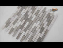 Arctic Storm 12" x 12" Honed Marble Mesh-Mounted Mosaic Floor and Wall Tile 0.625"x2"-MSI Collection