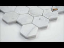 Calacatta Cressa Hexagon 11.75"x12" Honed Marble Mesh-Mounted Mosaic Tile 2" Hexagon-MSI Collection