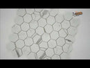 Statuario Celano 11.02"x12.75" Glass Mesh-Mounted Mosaic Tile 2" Hexagon - MSI Collection