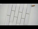 Whisper White Beveled 12" x 12" Ceramic Mesh-Mounted Mosaic Wall Tile 2" x 6"-MSI Collection