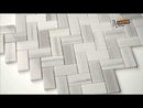 Bergamo Herringbone 11.63" x 11.63" Polished Marble Mesh-Mounted Mosaic Tile Pattern-MSI Collection