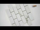 Aria Bianco 12"x12" Polished Porcelain Mesh-Mounted Mosaic Tile 2"x4"- MSI Collection
